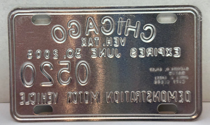 2005 Chicago Illinois Tax Tag Demonstration Motor Vehicle License Plate   - TvMovieCards.com