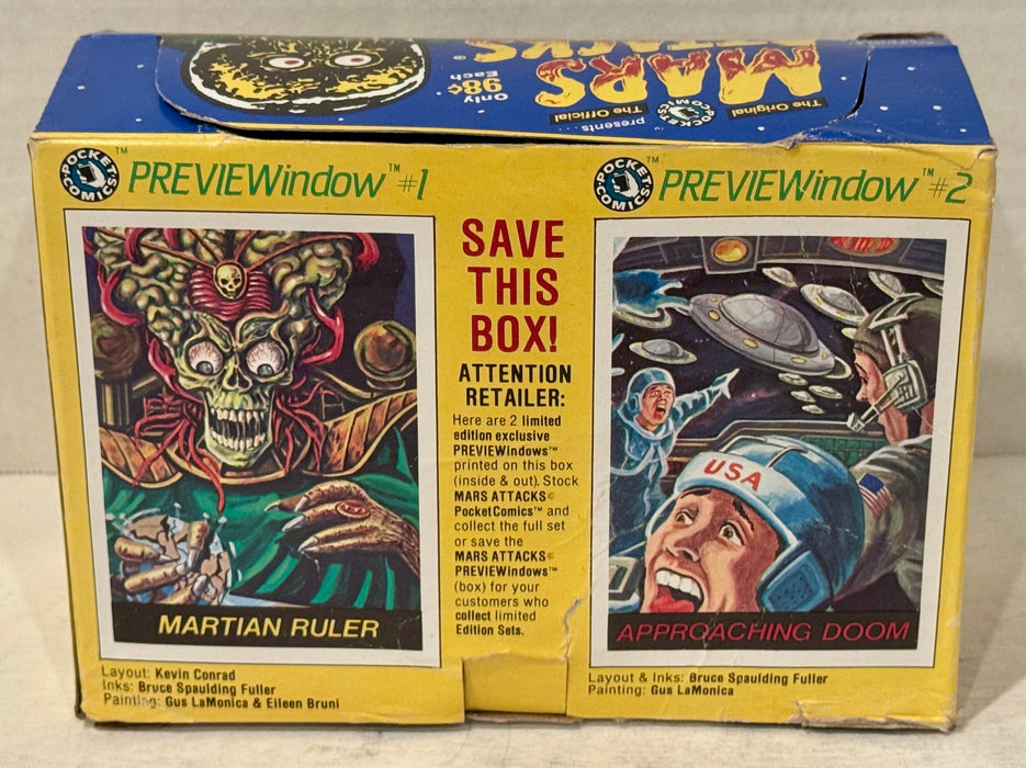 1988 Mars Attacks Comic #1 & #2 Comic Empty Display Box Topps - TvMovieCards.com