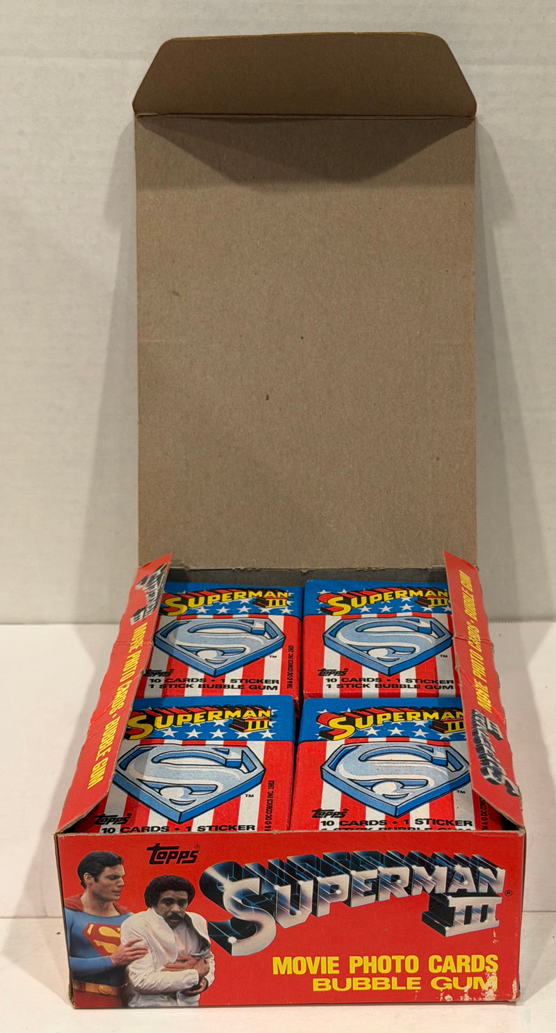 1983 Superman III Movie Vintage Trading Card Wax Box Full 36 Packs Topps