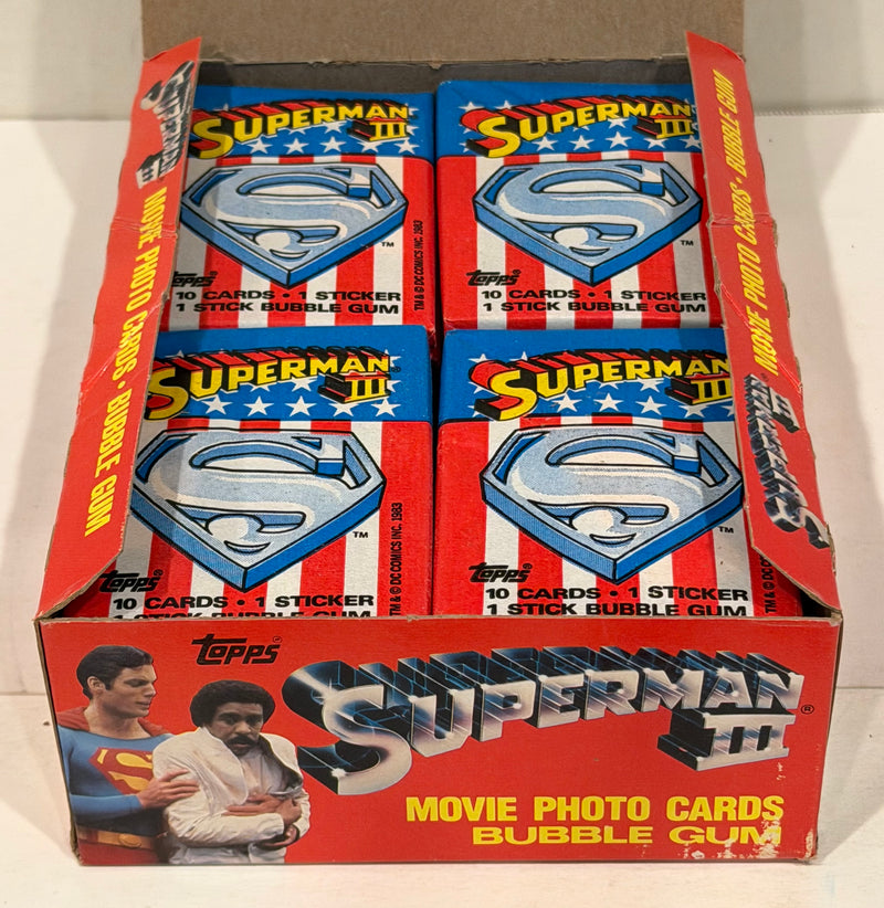 1983 Superman III Movie Vintage Trading Card Wax Box Full 36 Packs Topps