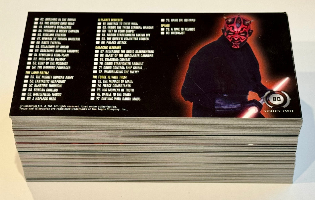 Star Wars Episode 1 Series 2 Phantom Menace Widevision Base Card Set 80 Cards - TvMovieCards.com
