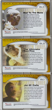 Smallville Season Three Judgment Day Box Loader Chase Card Set BL1-BL3 Inkworks   - TvMovieCards.com