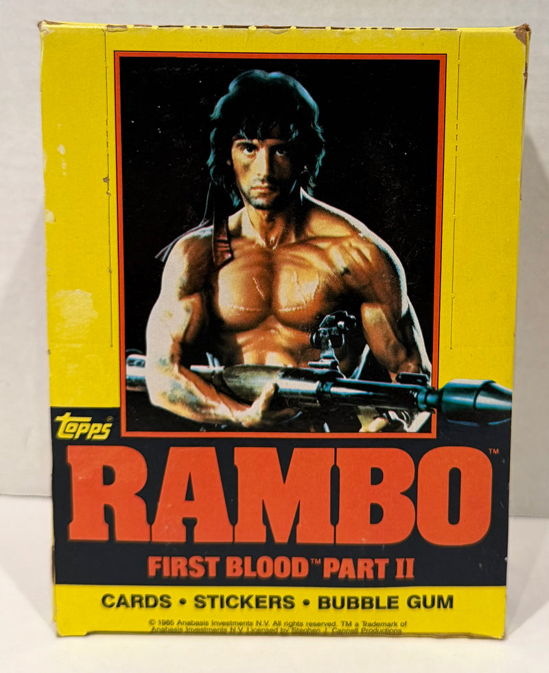 1985 Rambo First Blood Part II Wax Vintage Trading Card Box 36 Packs FULL