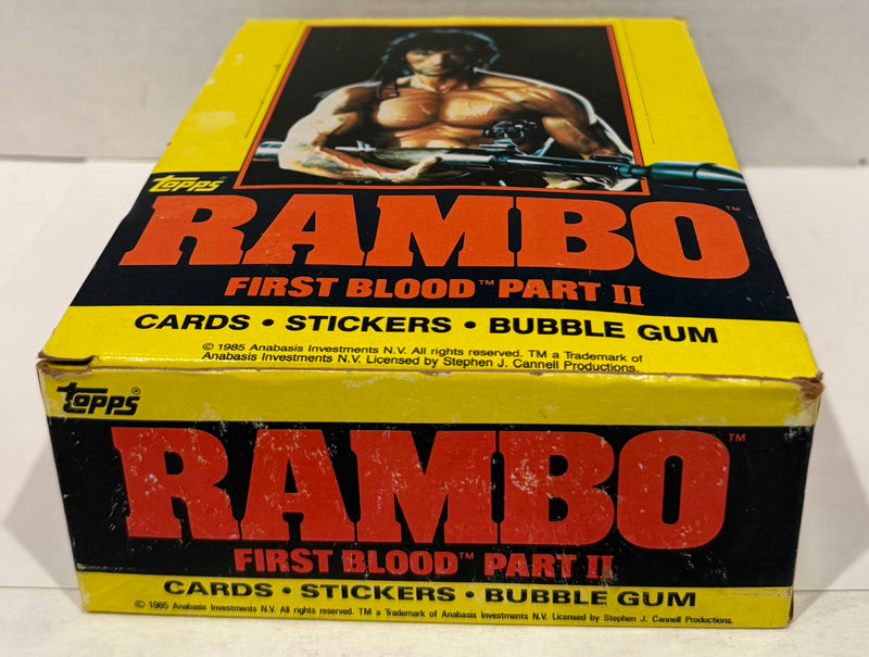1985 Rambo First Blood Part II Wax Vintage Trading Card Box 36 Packs FULL
