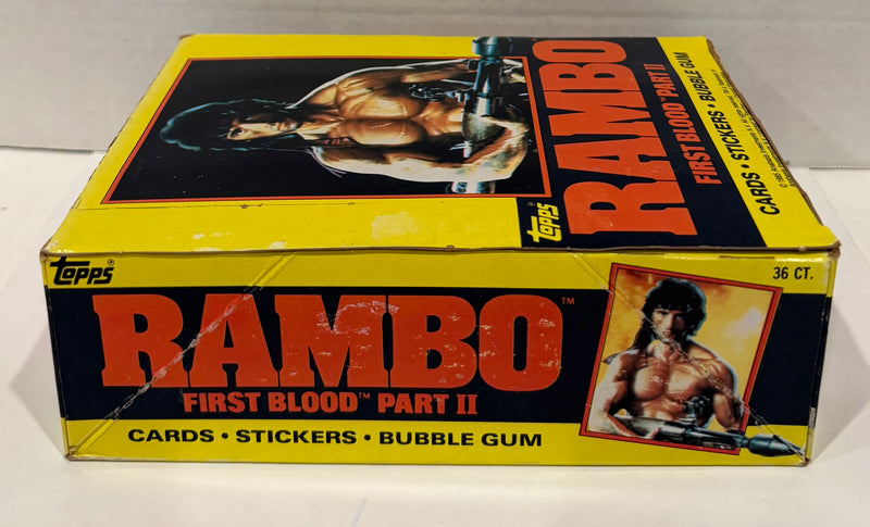 1985 Rambo First Blood Part II Wax Vintage Trading Card Box 36 Packs FULL