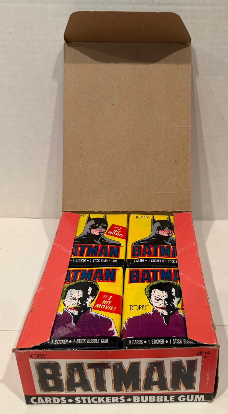 Batman Movie Series 1 Vintage Trading Wax Trading Card Box 36 Packs Topps 1989