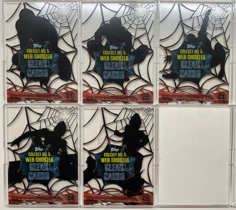 Spider-Man Movie Web-Shooter Clear Card Chase Card Set C1-C5 Topps 2002   - TvMovieCards.com