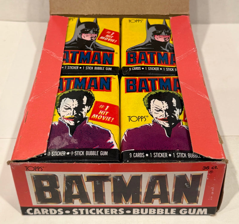 Batman Movie Series 1 Vintage Trading Wax Trading Card Box 36 Packs Topps 1989