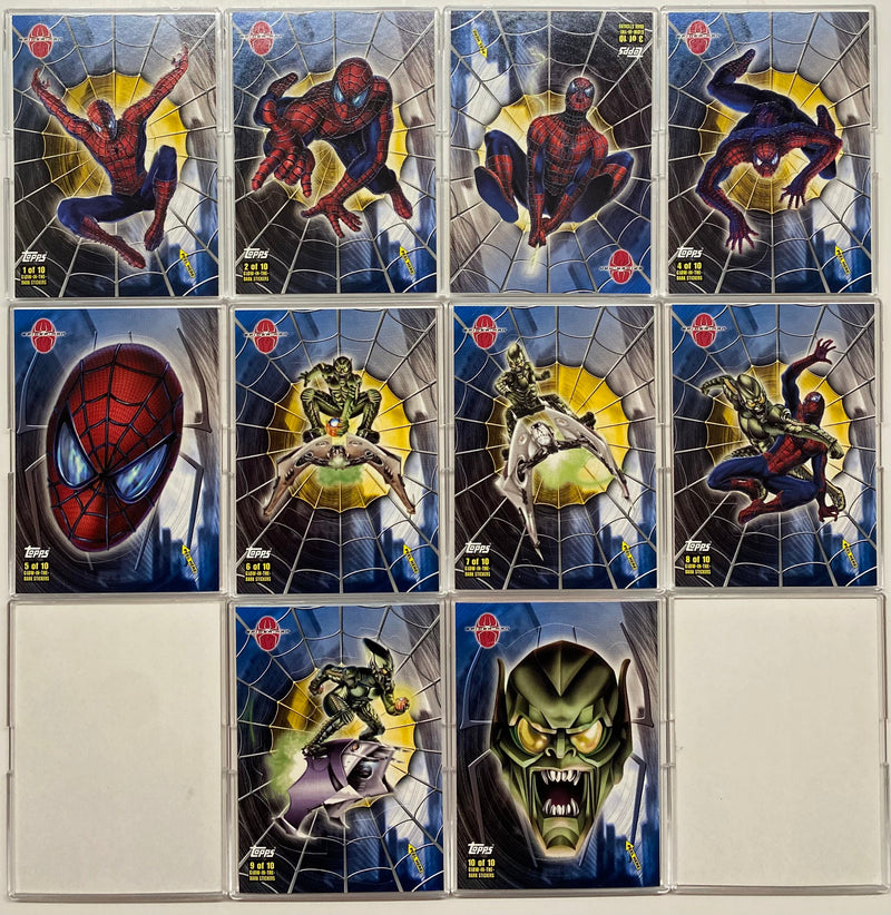 Spider-Man Movie Glow in Dark Sticker Chase Card Set Spider-Sense 2002   - TvMovieCards.com