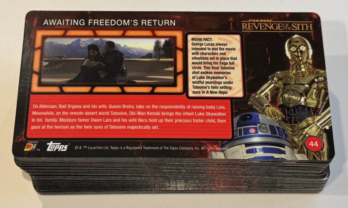 2015 Topps Star Wars Revenge Of The Sith 3D Widevision 44 Card Base Set Topps - TvMovieCards.com