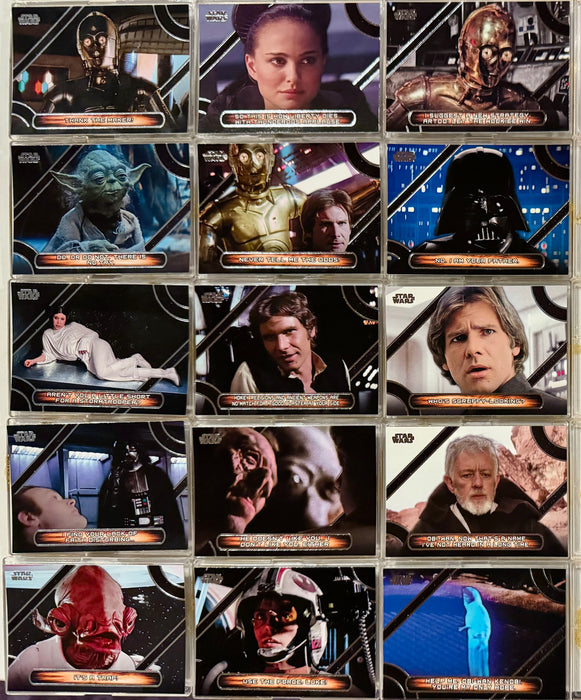 Star Wars Galactic Files Reborn Famous Quotes Chase Card Set MQ-1 / MQ15 - TvMovieCards.com