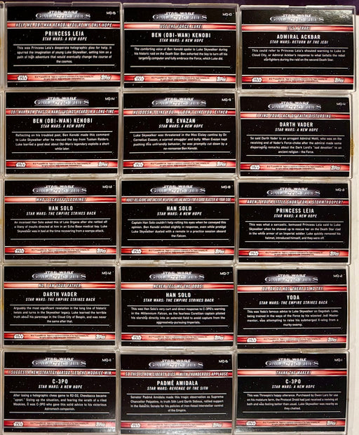 Star Wars Galactic Files Reborn Famous Quotes Chase Card Set MQ-1 / MQ15 - TvMovieCards.com