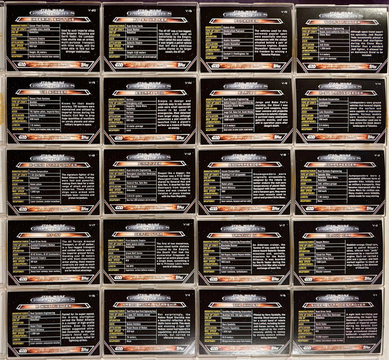Star Wars Galactic Files Reborn Vehicles Chase Card Set V-1 / V-20 - TvMovieCards.com