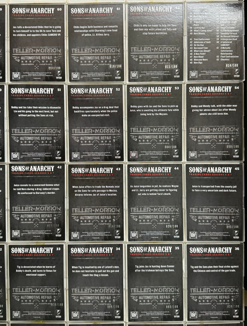 2015 Sons of Anarchy Season 6 & 7 Silver Foil Parallel Trading Card Set 63 Numbe - TvMovieCards.com