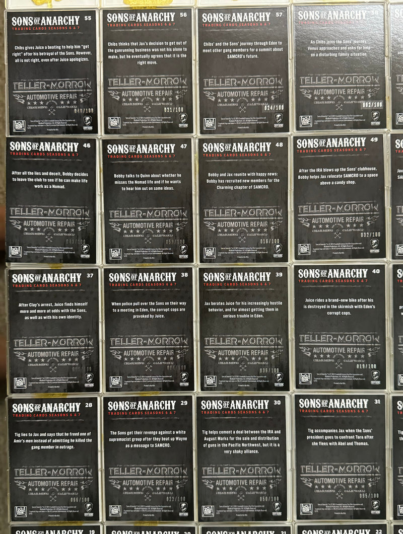 2015 Sons of Anarchy Season 6 & 7 Silver Foil Parallel Trading Card Set 63 Numbe - TvMovieCards.com