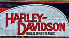 1986 Harley Davidson Dealer Showroom Banner "Things Are Different On A Harley"   - TvMovieCards.com