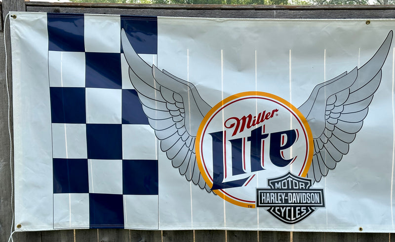 1999 Miller Lite Harley Davidson Motorcycle Event 10ft by 3ft Banner   - TvMovieCards.com