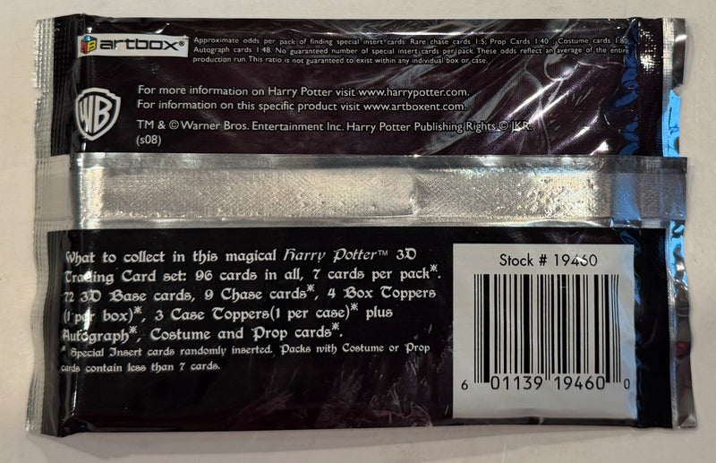 The World of Harry Potter 3D 2nd Edition Series 2 Sealed 7 Card Pack Artbox