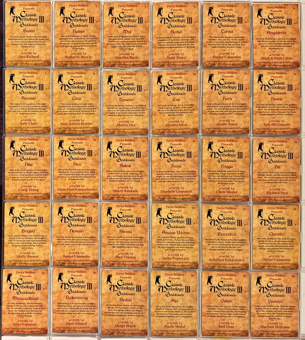 2018 Perna Studios Classic Mythology III Goddesses 30 Base Trading Card Set - TvMovieCards.com