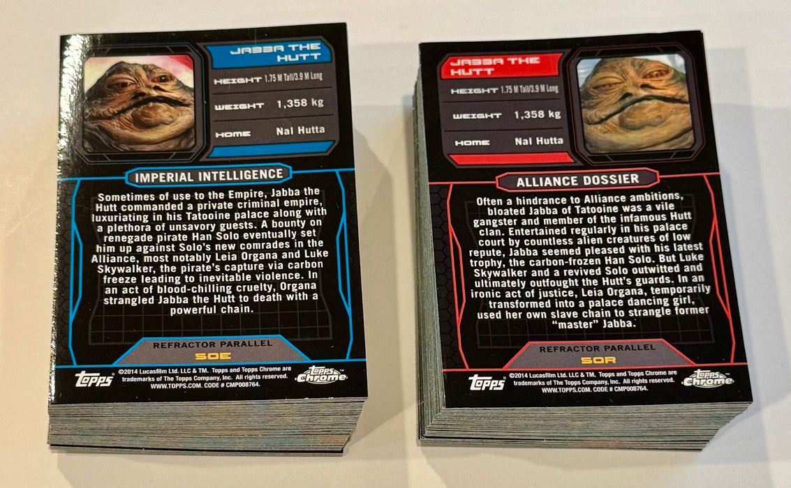 2014 Star Wars Chrome Perspectives Refractor Parallel Base Card Set of 100 1-50E 1-50R - TvMovieCards.com