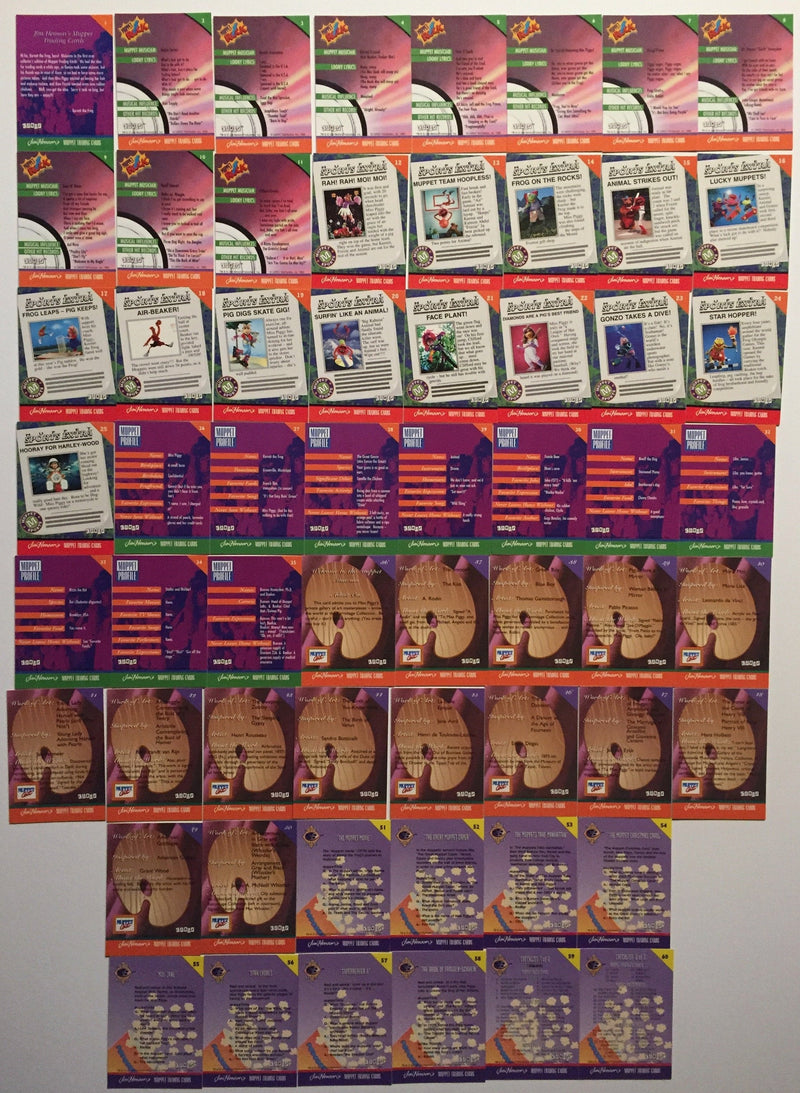 Muppets Jim Henson's Muppets Base Card Set 60 Cards Cardz 1993 - TvMovieCards.com