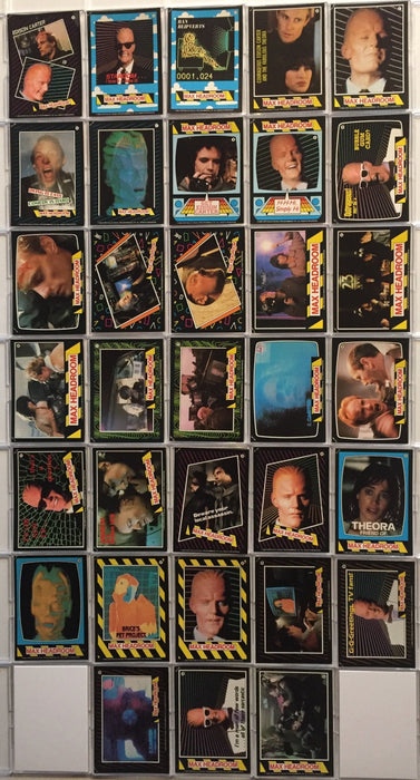 Max Headroom Sticker Card Set 33 Sticker Cards Topps Chrysalis 1986   - TvMovieCards.com