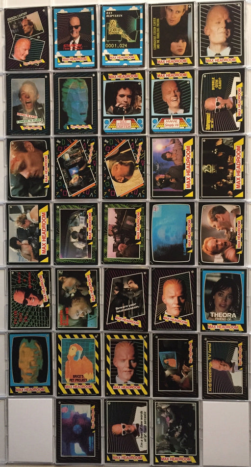 Max Headroom Sticker Card Set 33 Sticker Cards Topps Chrysalis 1986   - TvMovieCards.com