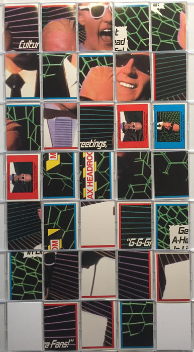 Max Headroom Sticker Card Set 33 Sticker Cards Topps Chrysalis 1986   - TvMovieCards.com