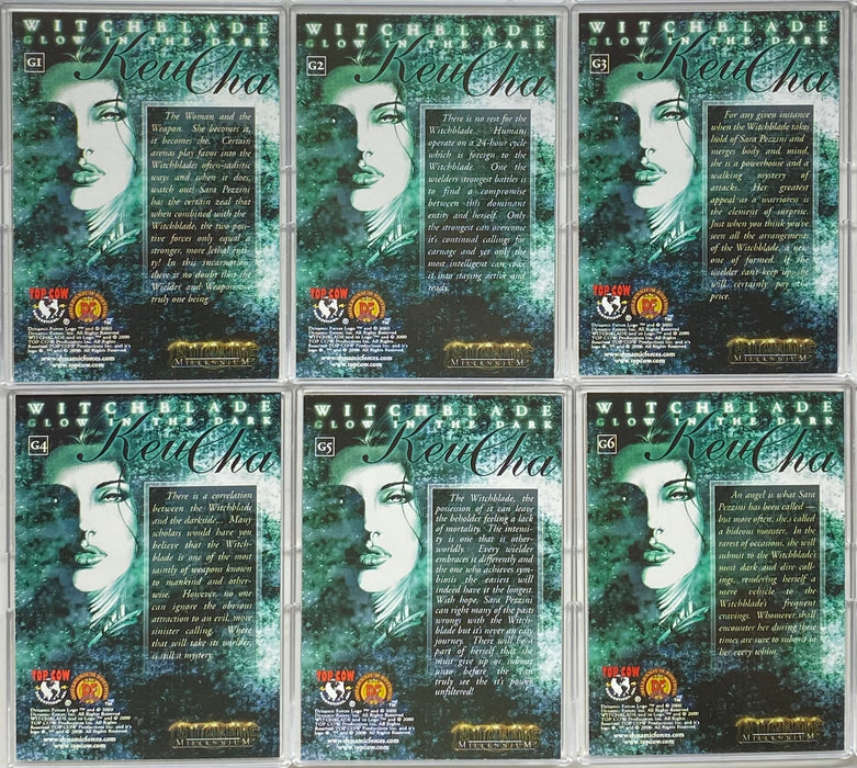 2000 Witchblade Millennium Glow-in-the-Dark Chase Card Insert Set G1-G6 Dynamic   - TvMovieCards.com