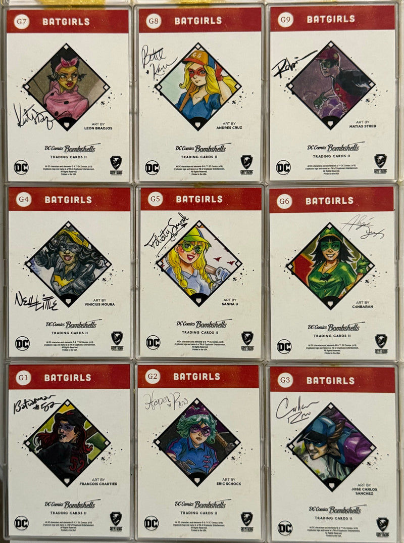 DC Comics Bombshells II Parallel Rainbow Foil Batgirls Chase Card Set G1-G9   - TvMovieCards.com
