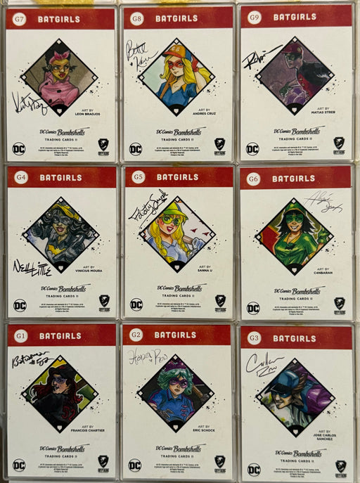 DC Comics Bombshells II Parallel Rainbow Foil Batgirls Chase Card Set G1-G9   - TvMovieCards.com