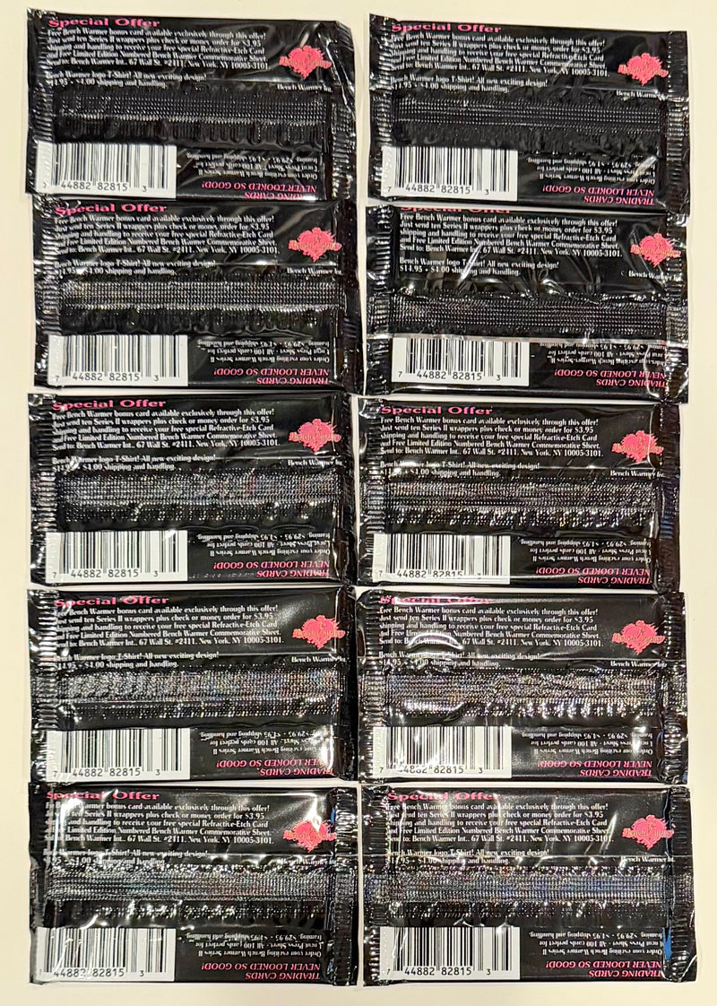 1994 Bench Warmer Series Two Trading Card Pack Lot of 10