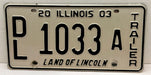 2003 Illinois Dealer Dealership License Plate DL 1033A Trailer   - TvMovieCards.com