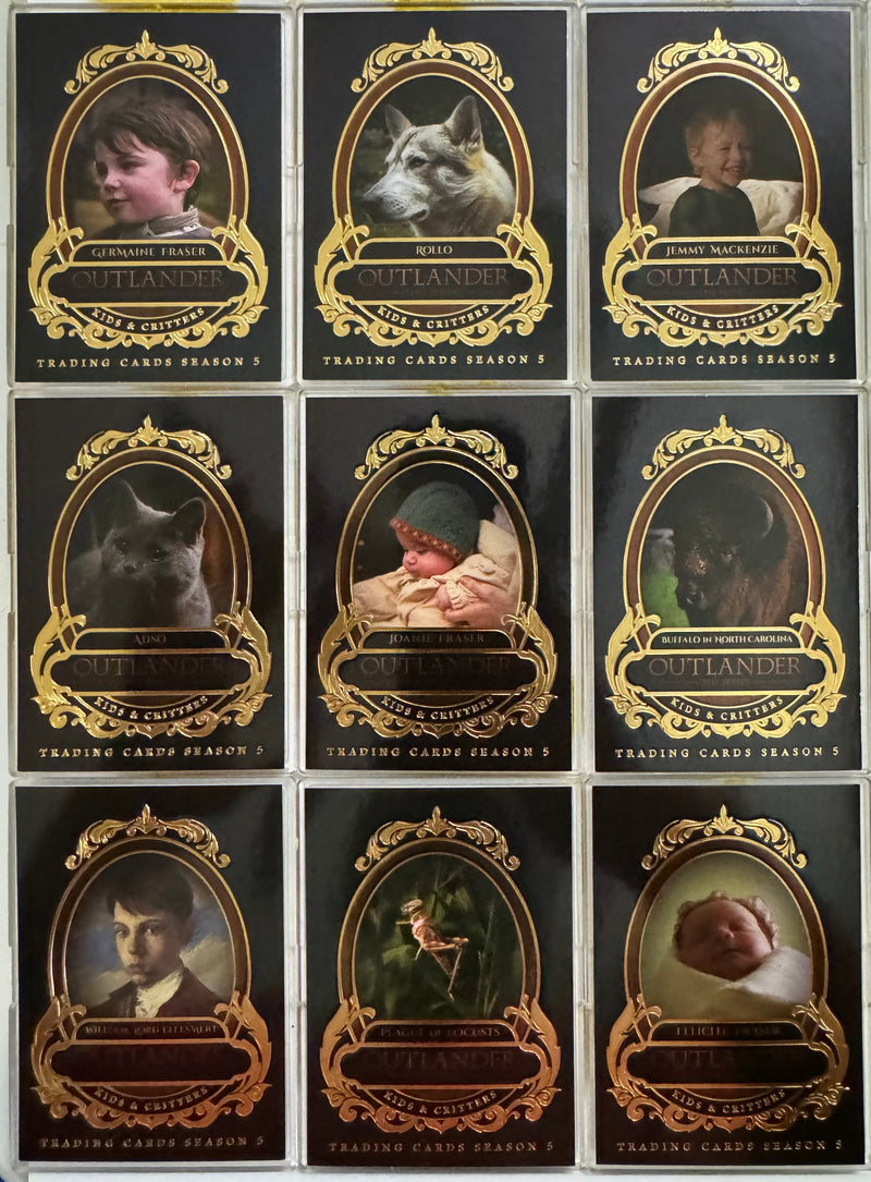 2023 Outlander Season 5 Gold Foil Parallel Kids & Critters Insert Card Set KC1-K - TvMovieCards.com
