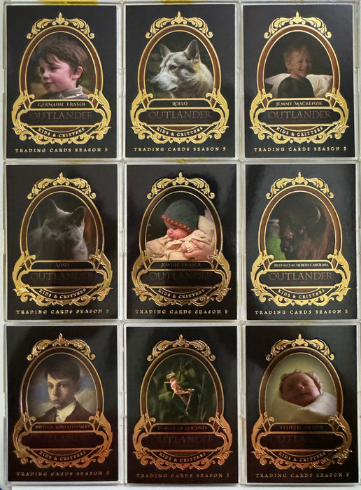 2023 Outlander Season 5 Gold Foil Parallel Kids & Critters Insert Card Set KC1-KC9   - TvMovieCards.com