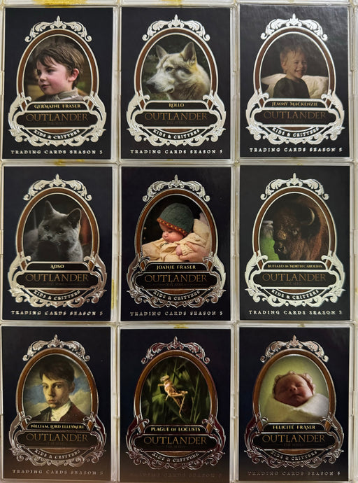 2023 Outlander Season 5 Silver Foil Parallel Kids & Critters Insert Card Set KC1-KC9   - TvMovieCards.com