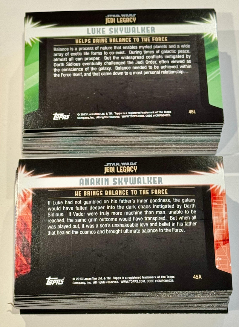 2013 Star Wars Jedi Legacy Blue Parallel Base Card Set 90 Cards Topps - TvMovieCards.com