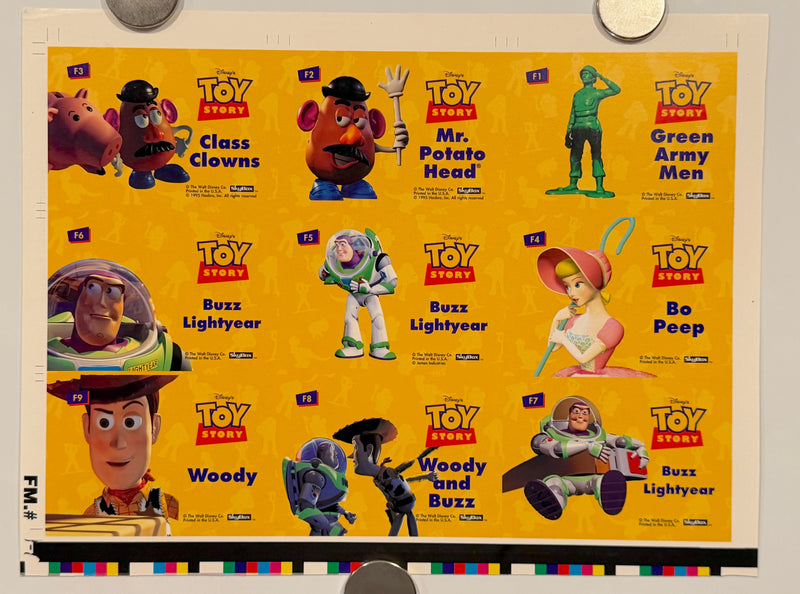 1995 Toy Story Series 1 Disney Movie Foil Card Set F1-F9 Uncut Sheet of 9