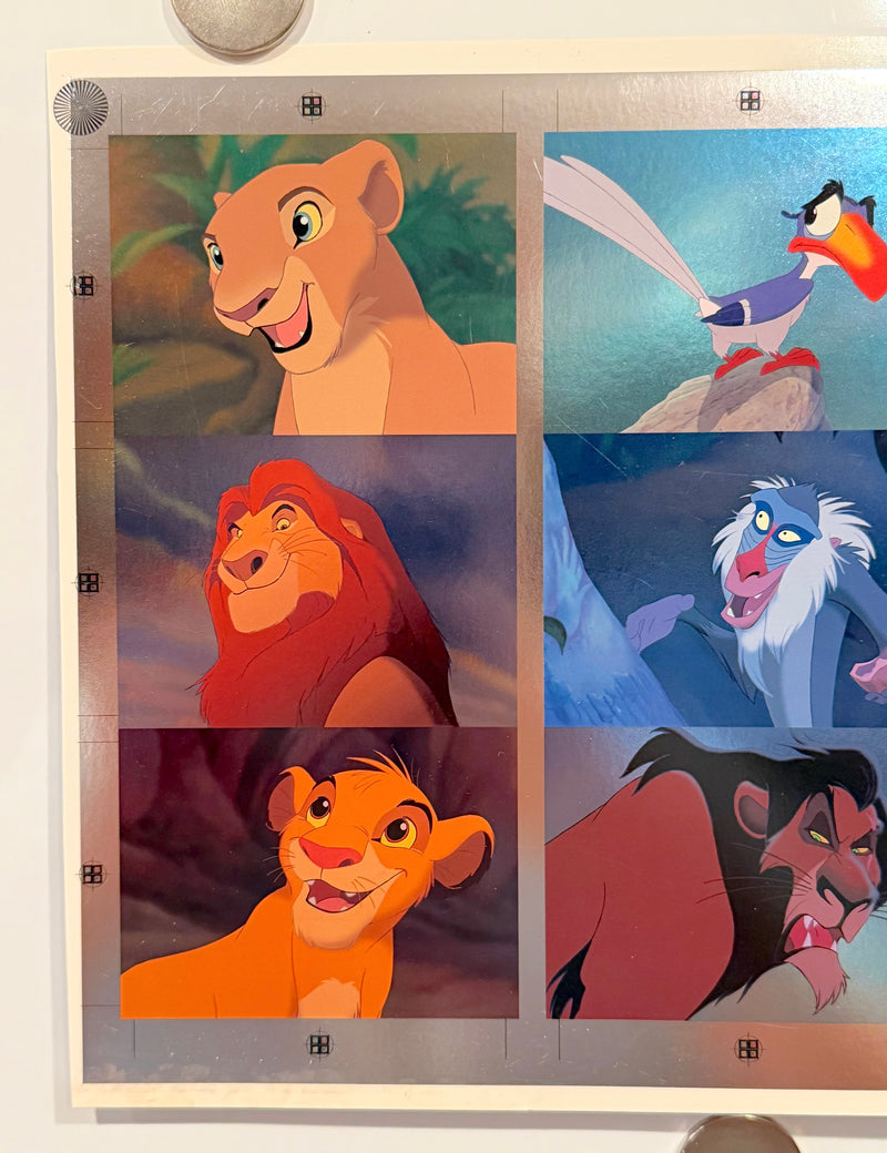 1994 Lion King Series 1 Disney Movie Foil Card Set F1-F9 Uncut Sheet of 9