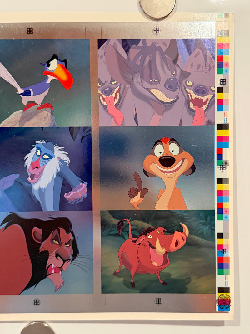 1994 Lion King Series 1 Disney Movie Foil Card Set F1-F9 Uncut Sheet of 9