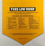 1989 Harley Davidson FXRS Low Rider Handlebar Dealer Hang Tag   - TvMovieCards.com