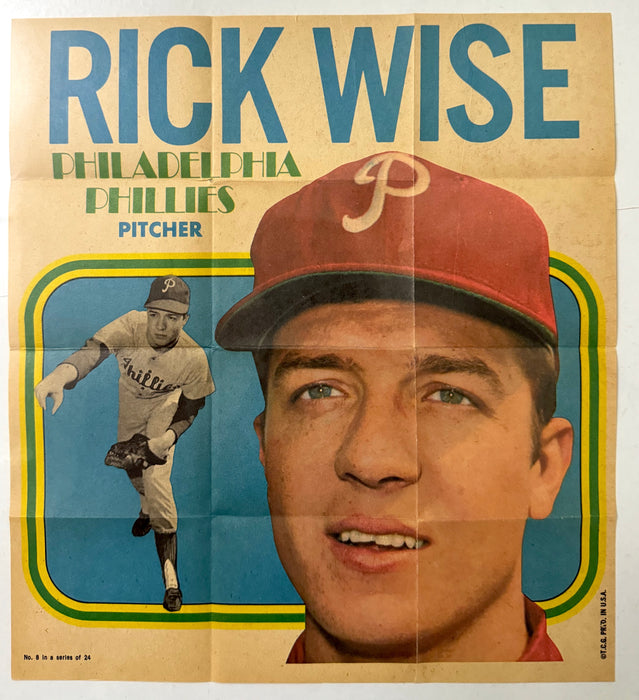 1970 Topps Baseball POSTER Inserts You Pick Singles *Finish Your Set* 8 Rick Wise  - TvMovieCards.com