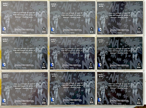 2016 DC Batman: Classic TV Series Reissue Blue Bat Chase Card Set DC9-1 / DC9-9   - TvMovieCards.com