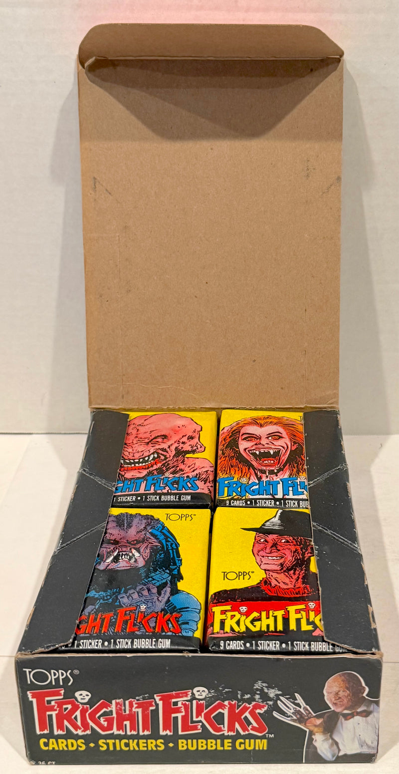 1988 Fright Flicks Vintage FULL 36 Pack Trading Card Wax Box Topps