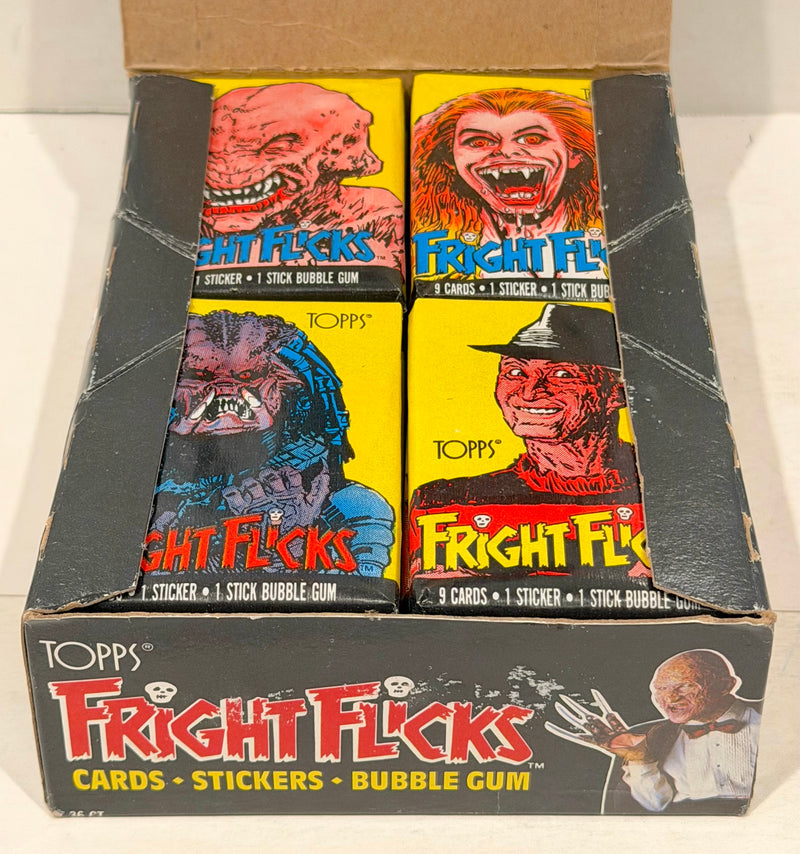 1988 Fright Flicks Vintage FULL 36 Pack Trading Card Wax Box Topps