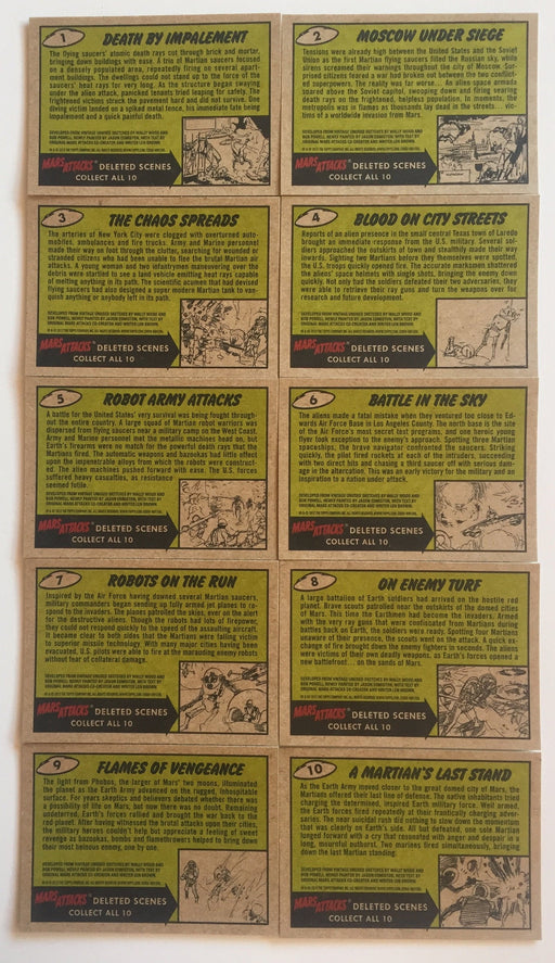 Mars Attacks Heritage Deleted Scenes Chase Card Set 10 Cards Topps 2012 - TvMovieCards.com
