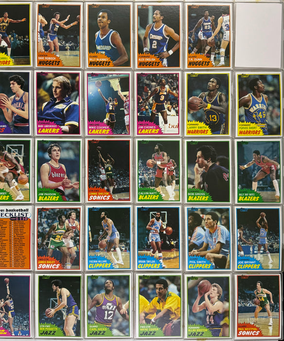 1981 Topps Basketball West Trading Card Set 43/44 #67-110 VG/EX No Magic   - TvMovieCards.com