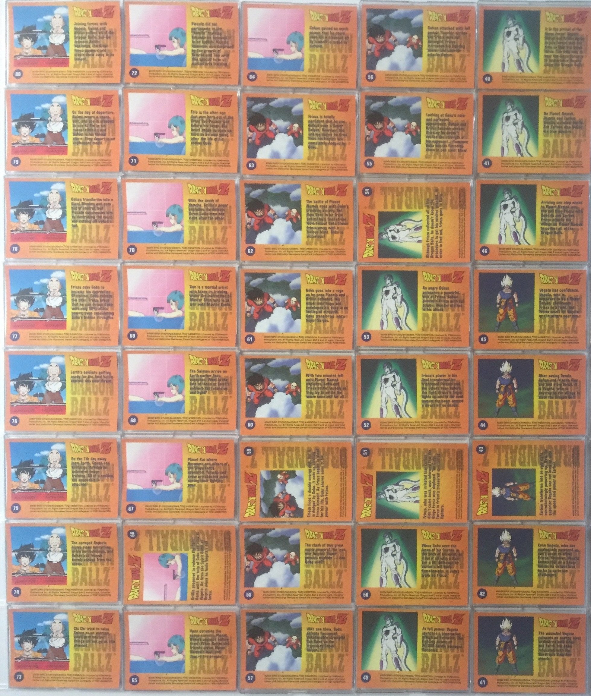 Dragon Ball Z Chromium Archive Edition Base Card Set 80 Cards