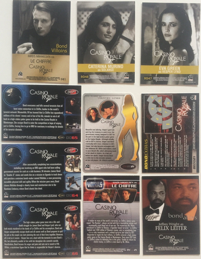 James Bond Complete Casino Royale Expansion Card Set 10 Cards   - TvMovieCards.com