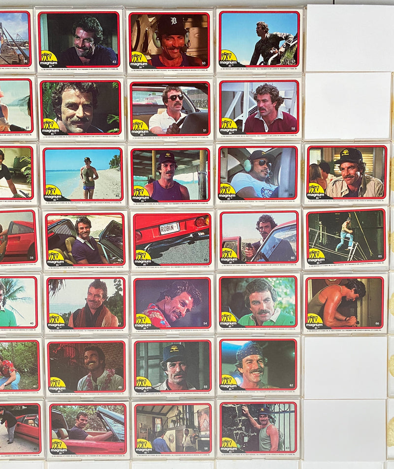 1983 Donruss Magnum P.I. Complete Base Set 66 Cards #1-66 Tom Selleck Vintage NM - TvMovieCards.com